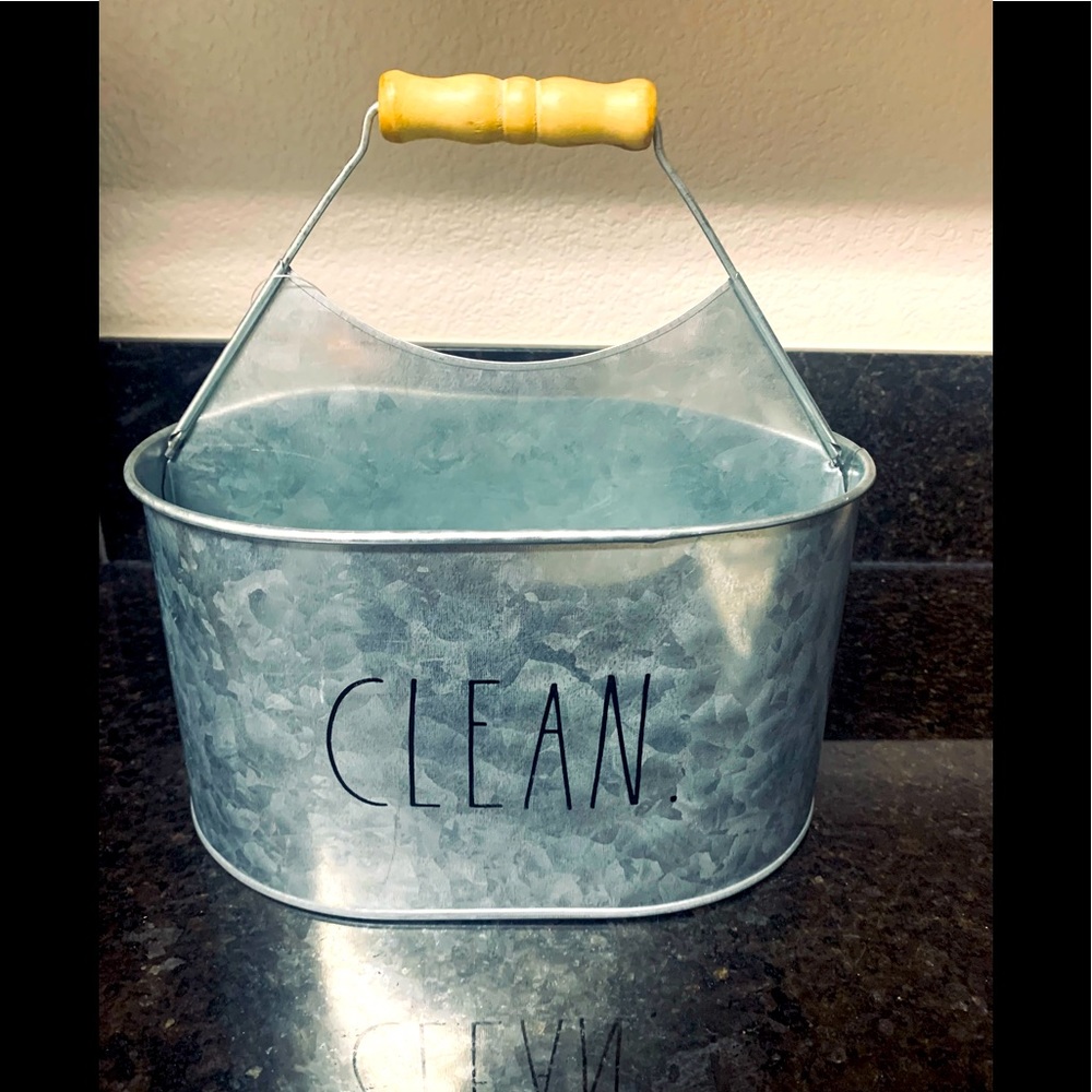 RAE DUNN-Cleaning Metal Basket “Clean” 🧽🪣